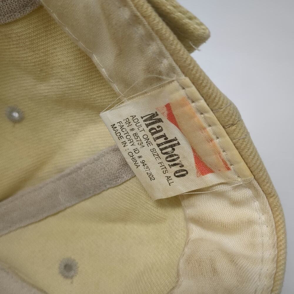 Marlboro Unlimited Adventure Team Baseball Cap Beige Black One Size Cotton Hat - Picture 9 of 10
